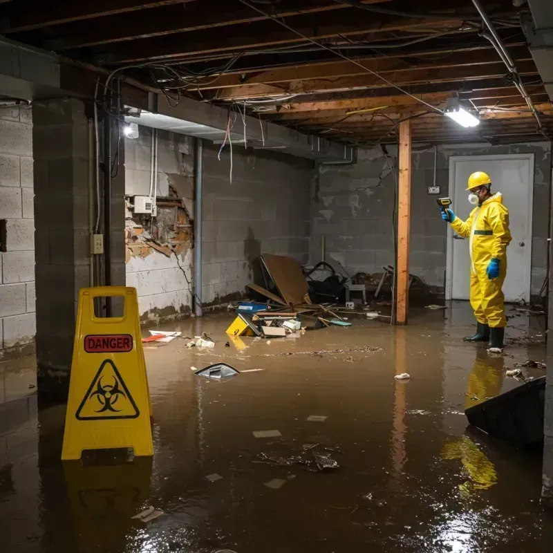 Flooded Basement Electrical Hazard in Wells Beach Station, ME Property