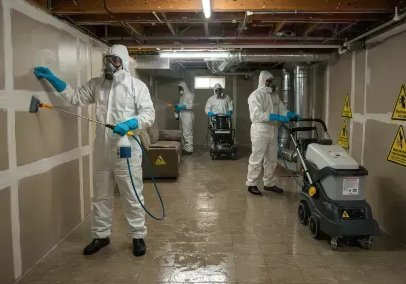 Basement Moisture Removal and Structural Drying process in Wells Beach Station, ME